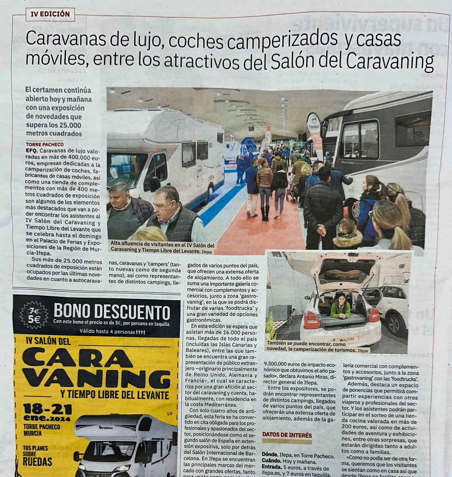 Coches camperizados en el periódico La Verdad